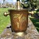 Brass Enamel Cloisonne cooler, French Floral Champagne Ice Bucket