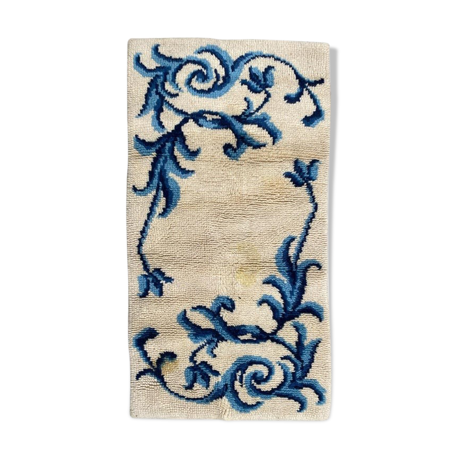 Cogolin carpet hand-knotted vintage France 128x70 cm