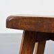 Solid oak stool, French craftsmanship, 1950s.