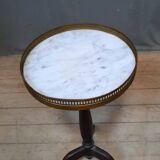 Small marble top pedestal table