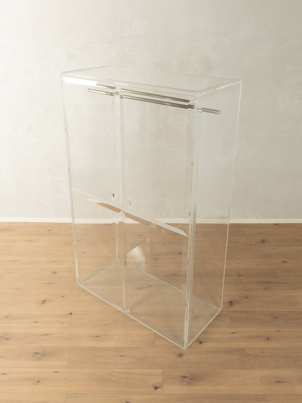 Acrylic wardrobe, 1980s, custom-made, transparent