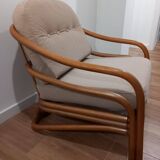 Two rattan armchairs from the 1970s, Scandinavia