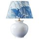 Lampe de table en céramique bleue et blanche, abat-jour Acanthus de William Morris, vintage néerlandais.