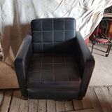 Fauteuil noir en peau