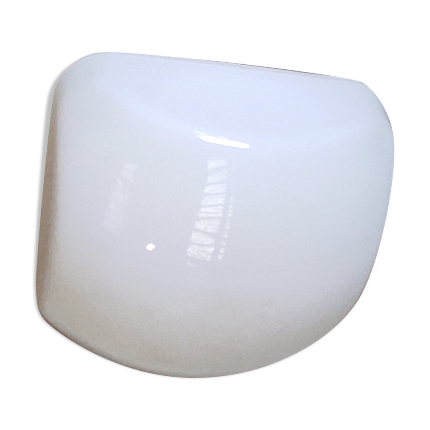 Old ceiling lamp or wall lamp vintage square with white opaline globe 60s