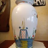 Floral vase from Faenza signed I.Carlini