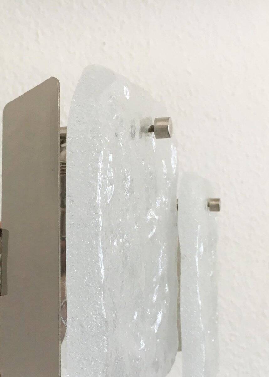 Frosted glass wall light by Kalmar Franken KG, 1960s