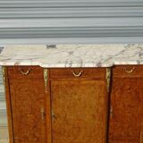 Louis XVI style walnut burl buffet with gilt bronze mounts