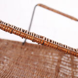 Vintage wicker chair with armrests from the 1960s