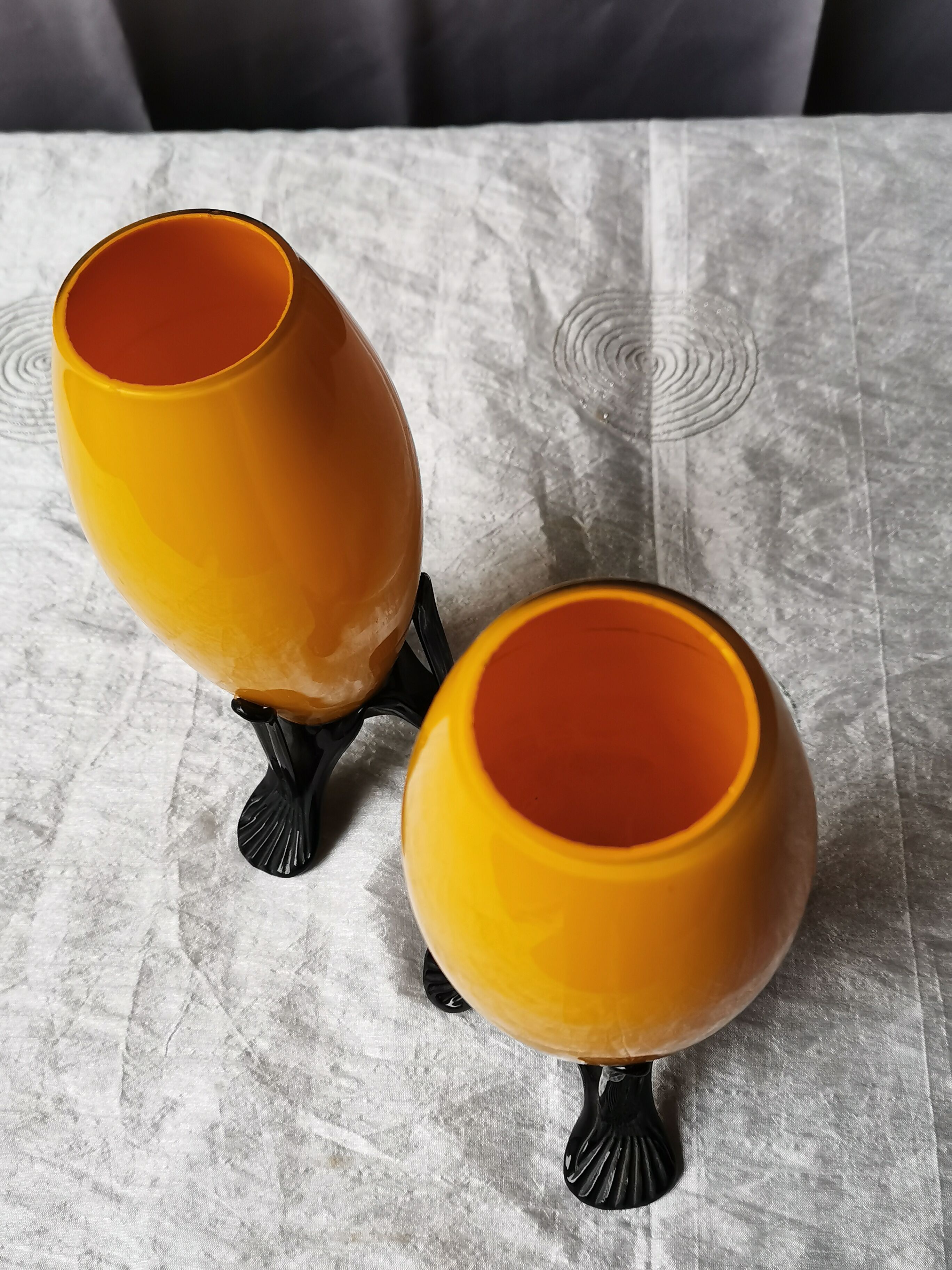Pair of yellow vases "mickaël powolny and loetz"