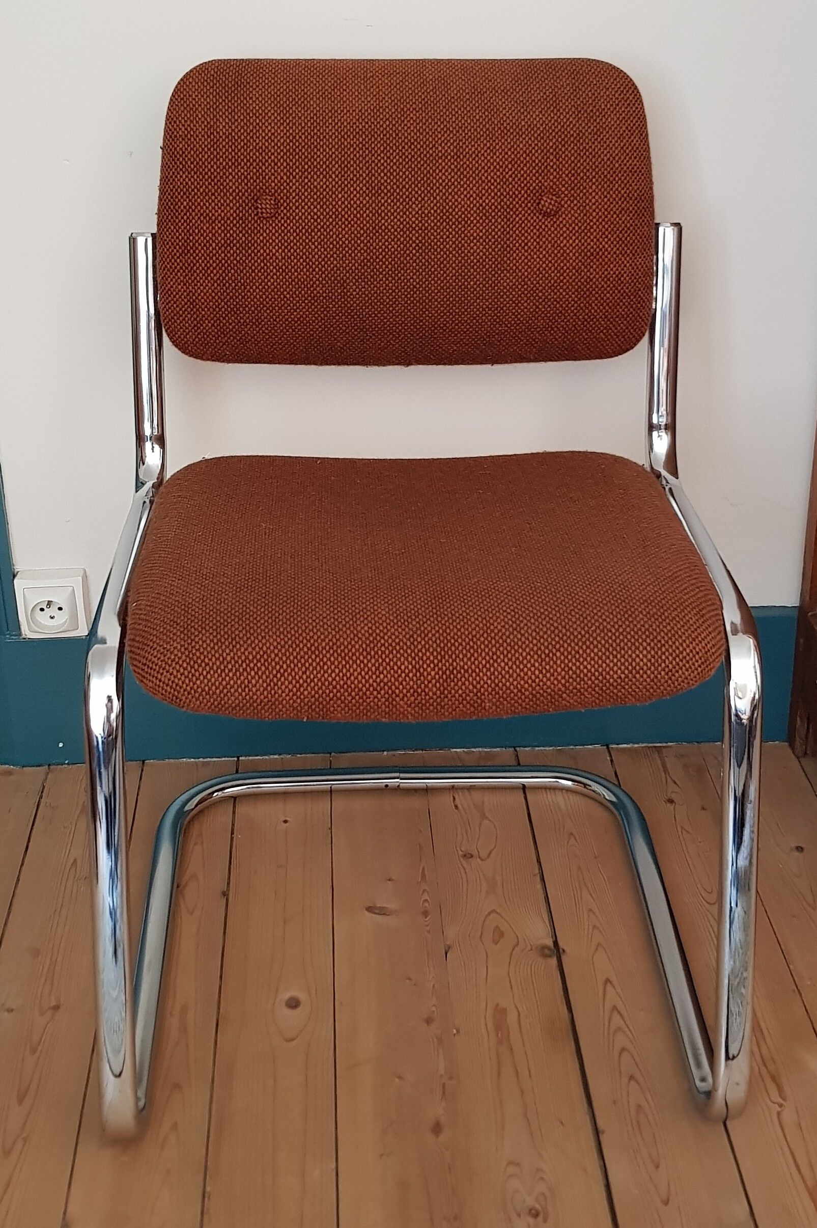 70's metal and fabric office chair
