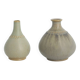 2 vases de scandinaves en grès pistache par Gunnar Borg
