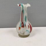 Vintage Seguso Venezia Harlequin style glass vase Italy 1970-80s.