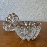 2 bougeoirs fleurs en cristal, années 60