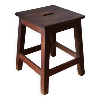 Tabouret campagnard en bois ancien