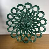 Openwork green ceramic bowl from Vallauris, 1950s.