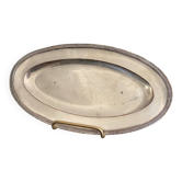 Ancien Plat Service Plateau Métal Argenté Art Déco Poinçon