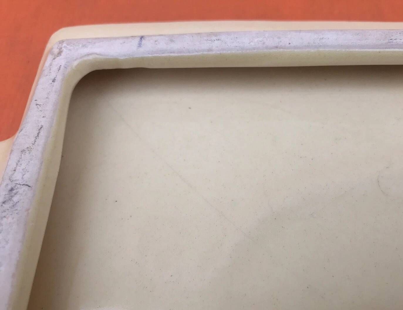 Old glazed ceramic cheese platter Camembert, Blue, Roquefort, Br