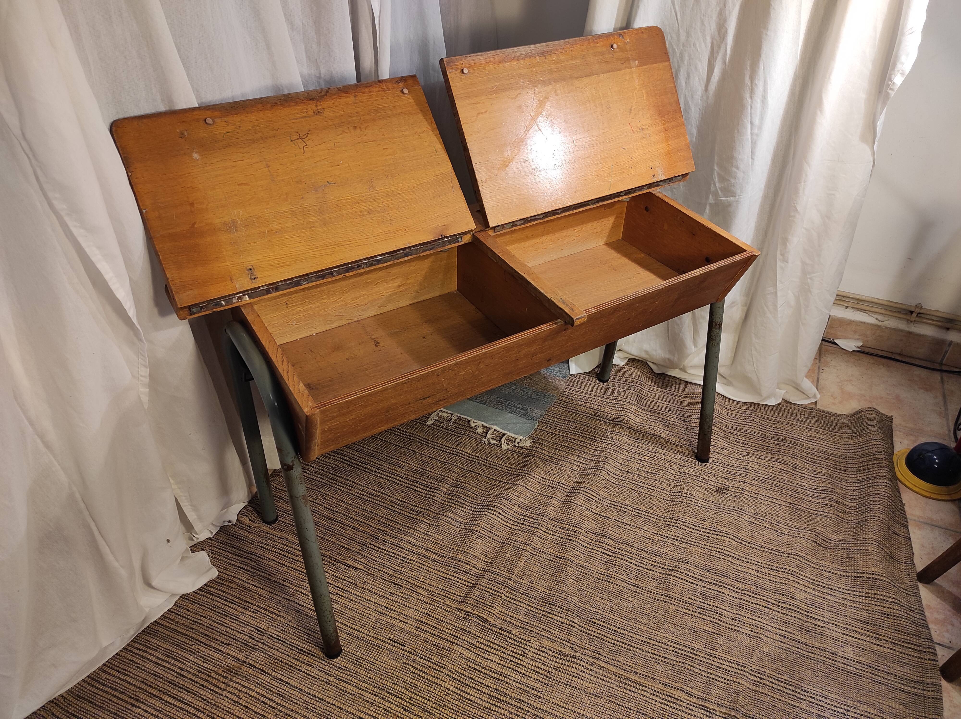 School desk table with locker 1960