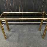 Bamboo-style Console Table Brass 1970