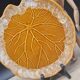 Plat barbotine feuille