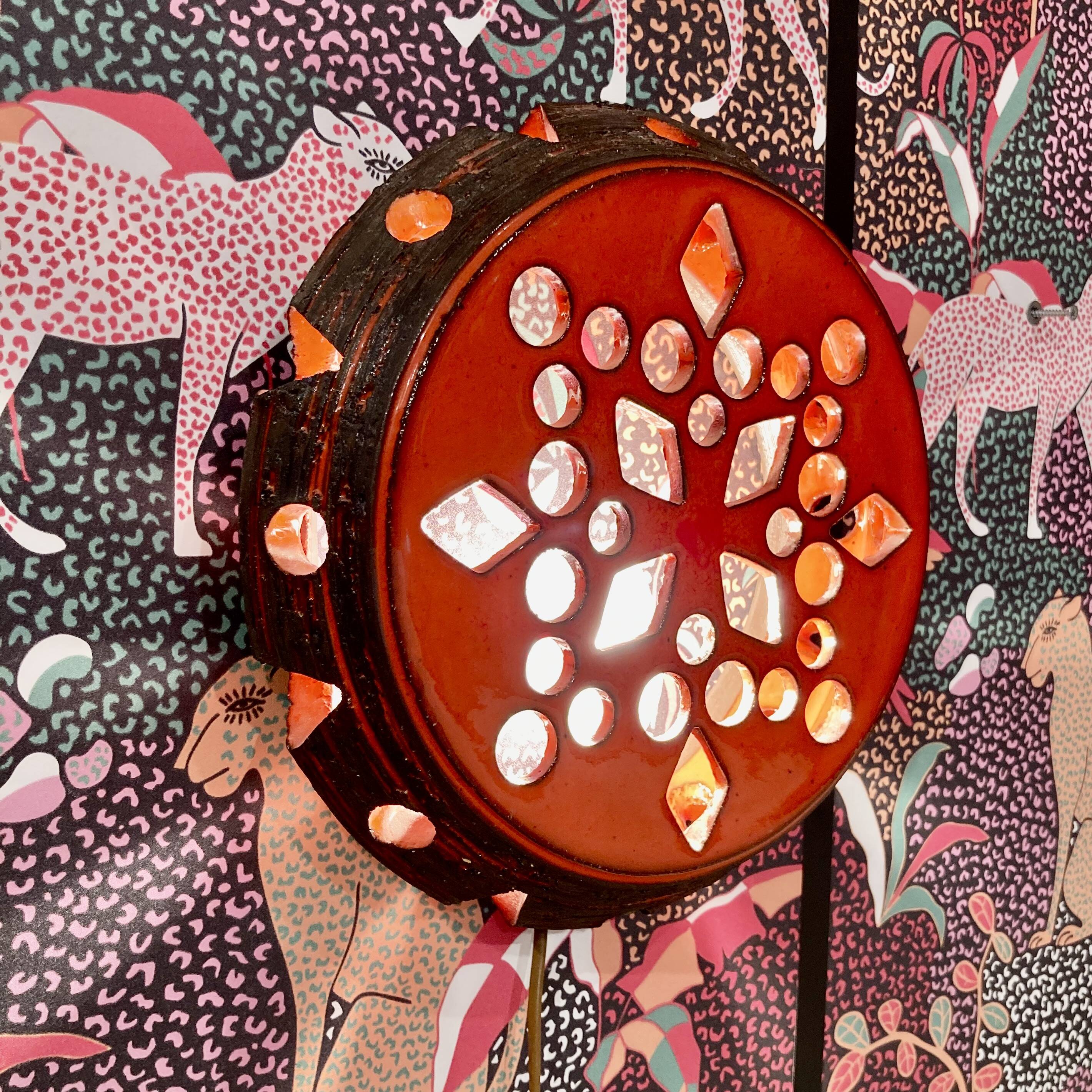 Large ceramic wall light, 1950s design.