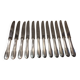 12 silver-plated dessert knives by Christofle Cluny with stripes