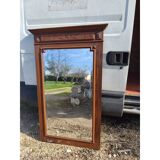 Wooden fireplace mirror