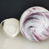 Set of two Murano marmorean glass vases