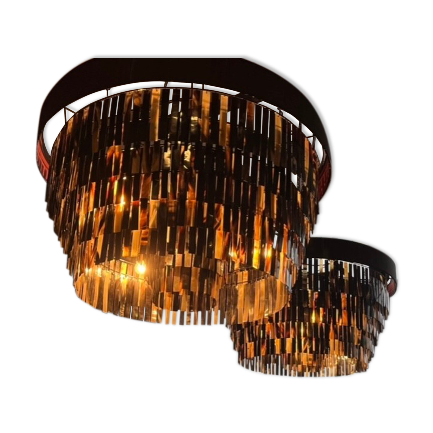 Lot de 2 suspensions ochre diam 100cm