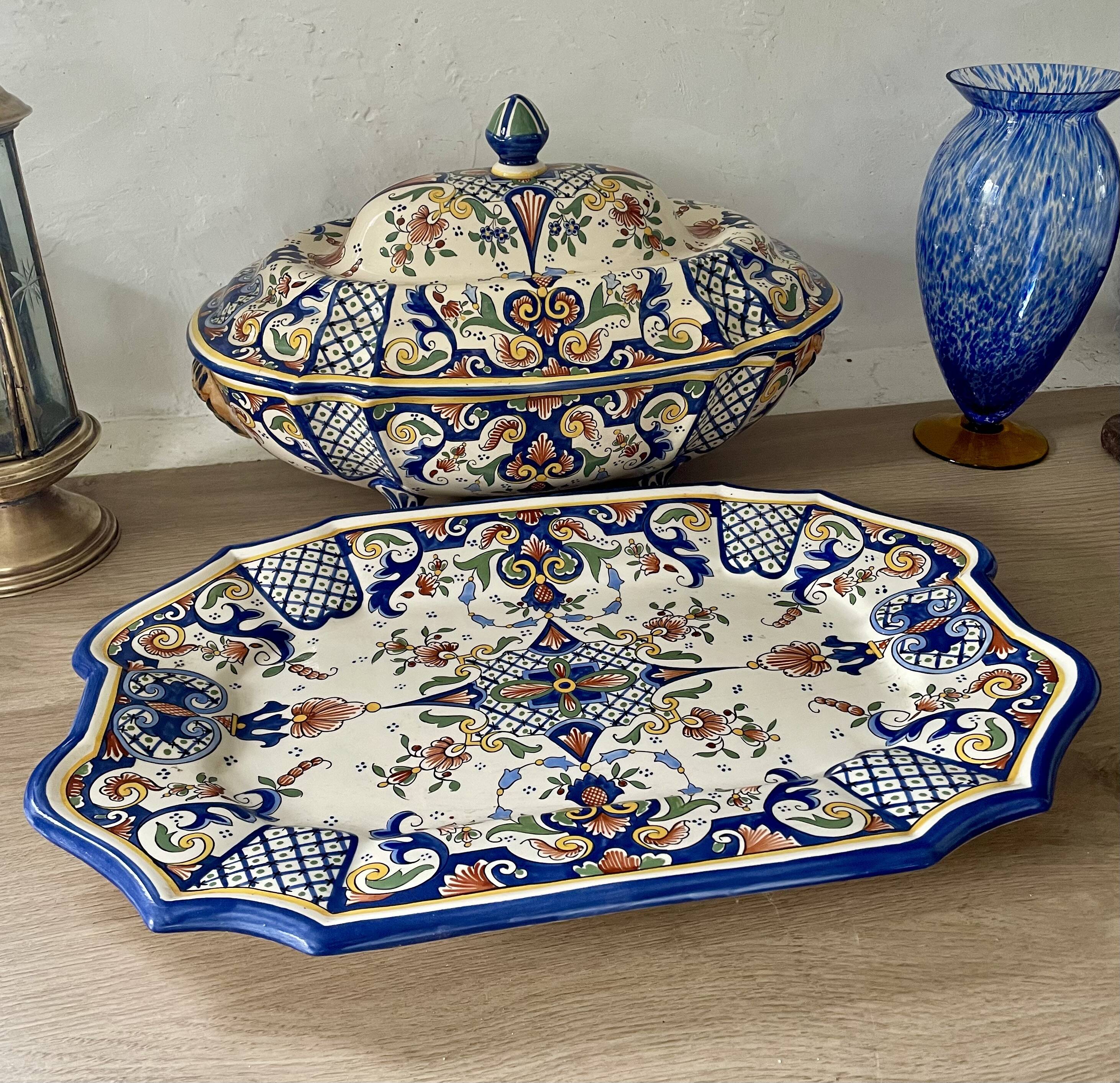 Desvres old Rouen faience plate