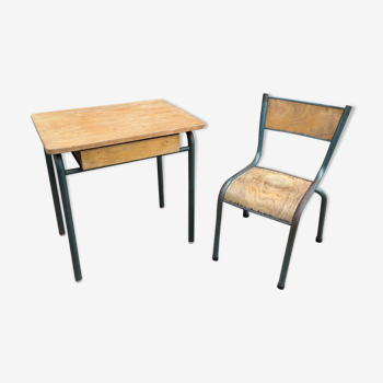 Desk et chair child Mullca 510 vintage school 50/60