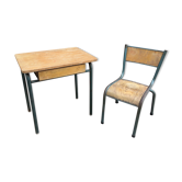 Bureau et chaise enfant Mullca 510 vintage école 50/60
