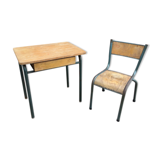 Desk et chair child Mullca 510 vintage school 50/60
