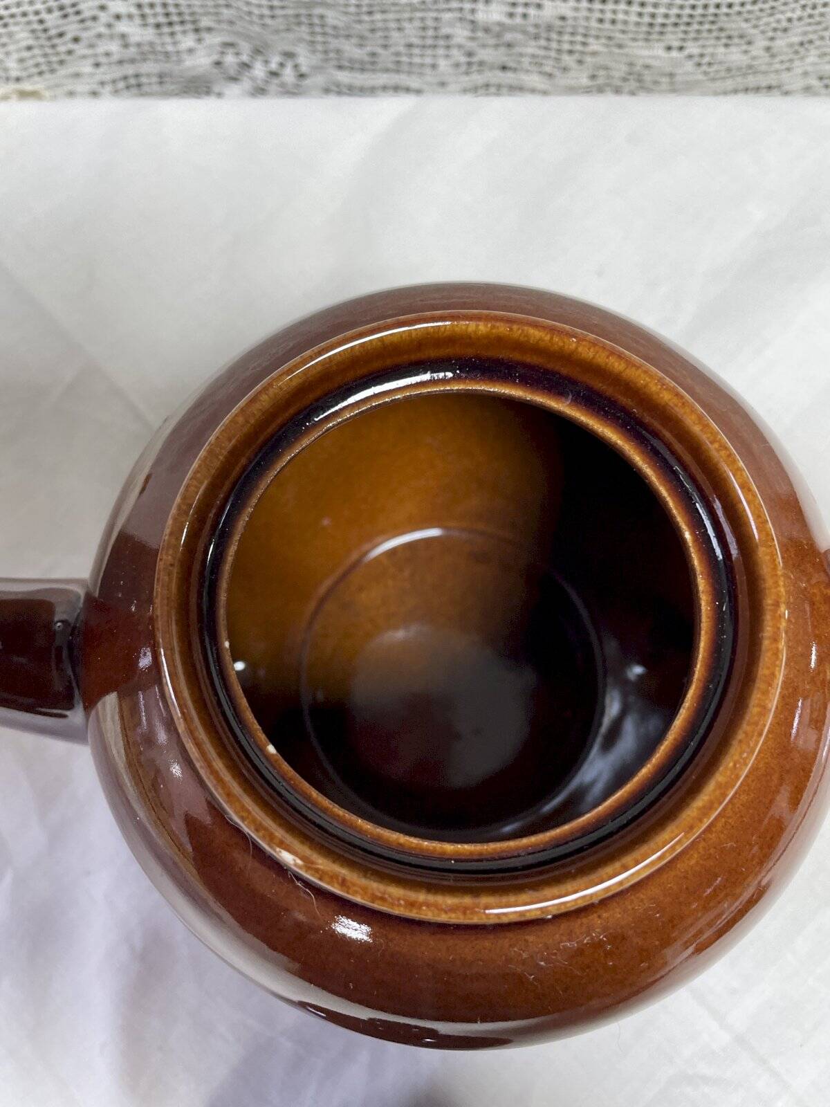 Brown glazed ceramic teapot
