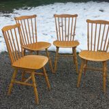 Set of 4 bistro chairs stamped Baumann