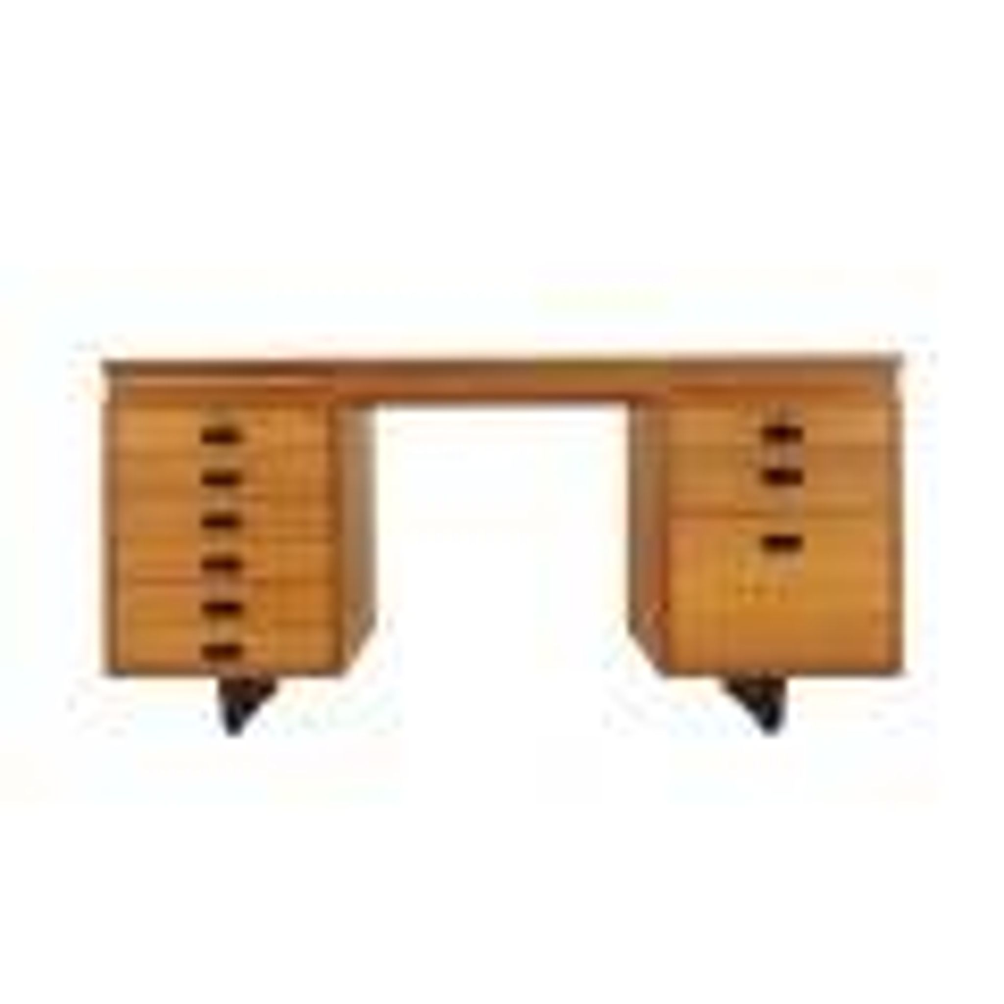 Bureau exécutif avec neuf tiroirs et surface extensible, placage de teck, Nipu, Danemark, années 1970