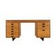 Executive desk with nine drawers and pull-out surface, teak veneer, Nipu, Denmark, 1970s