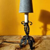 Old metal lamp and fake candle
