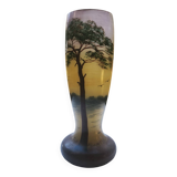 Vase with lake decoration signed Michel