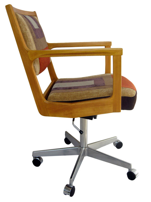 Fauteuil de bureau vintage à roulettes