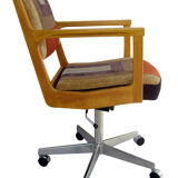 Fauteuil de bureau vintage à roulettes