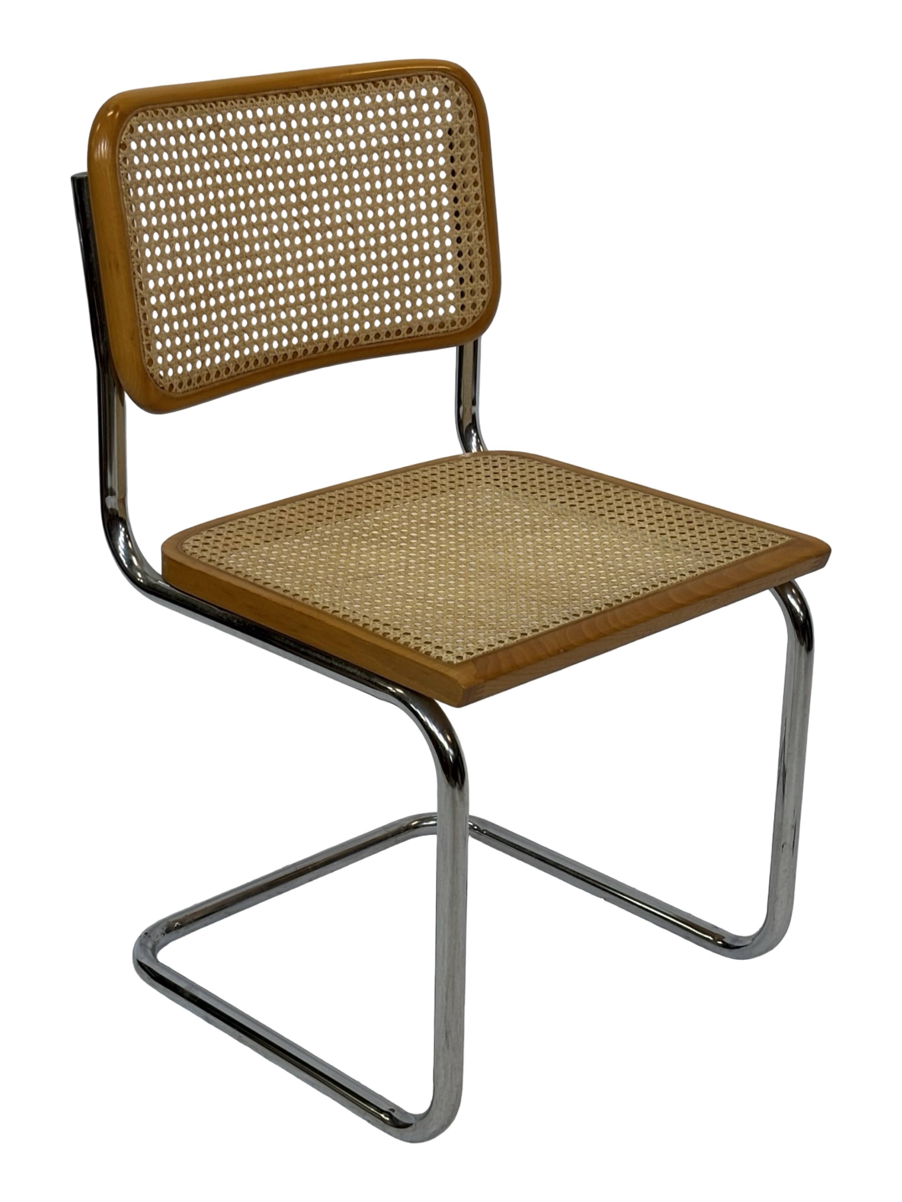 Set of 4 chairs Cesca B32 designed by Marcel Breuer design made in Italy