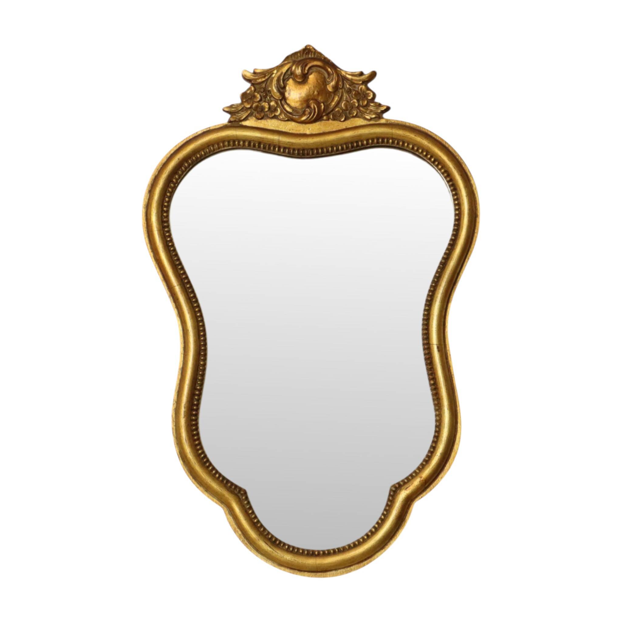 Miroir en bois de style baroque doré français classique 54 cm
