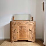 Art Deco oak sideboard with mirror (removable)
