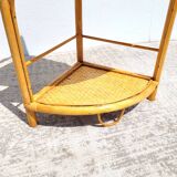 Rattan corner shelf