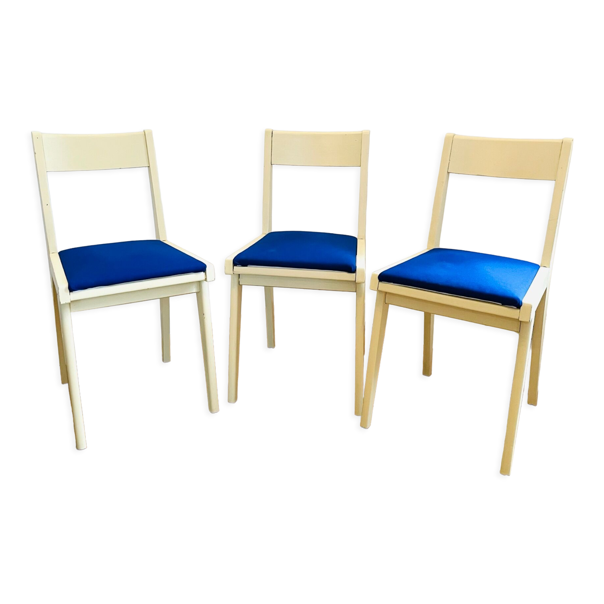 Vintage chairs blue seat