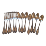 6 spoons & 6 silver metal forks, Ercuis