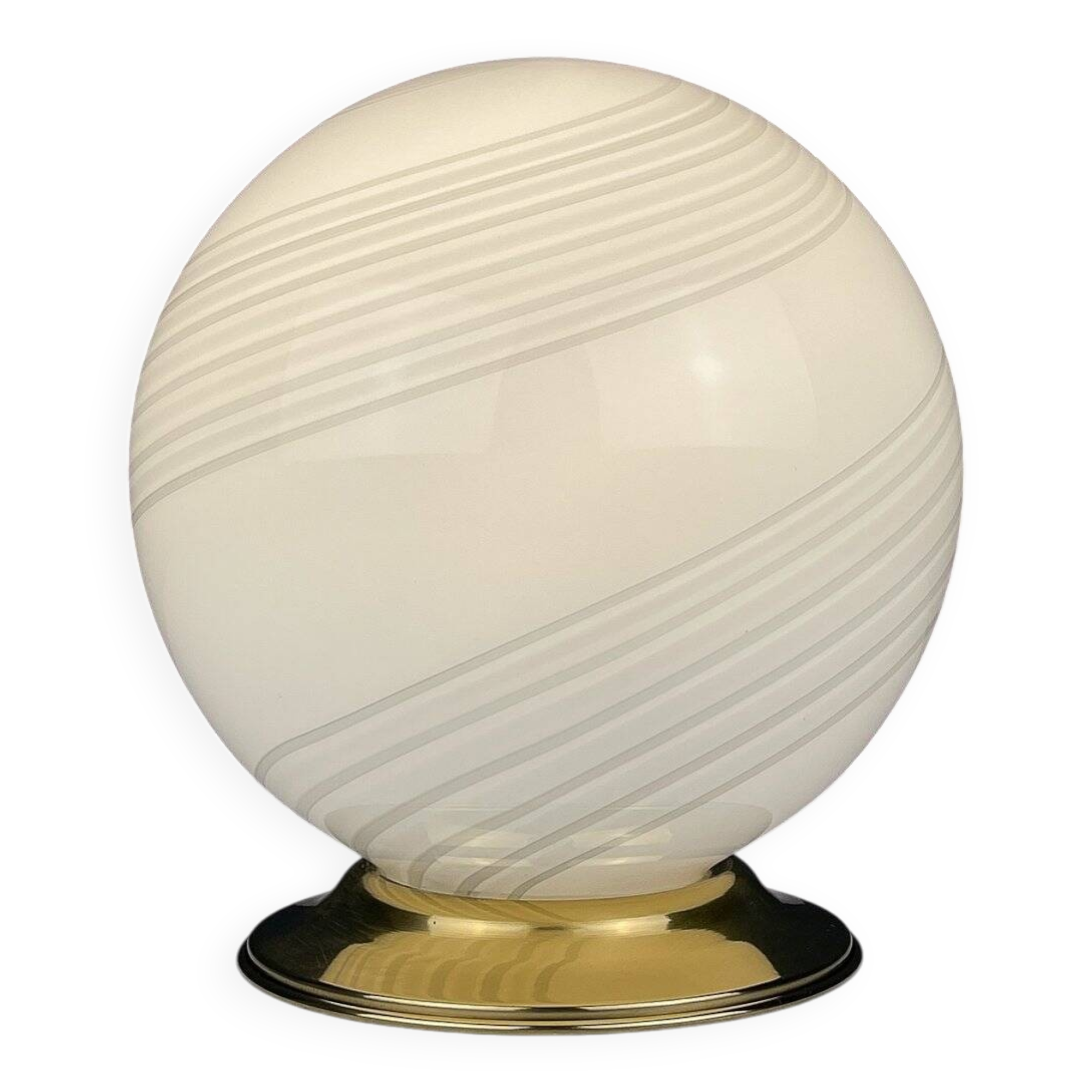 Vintage table lamp in white Murano glass, Italy, 1970s.