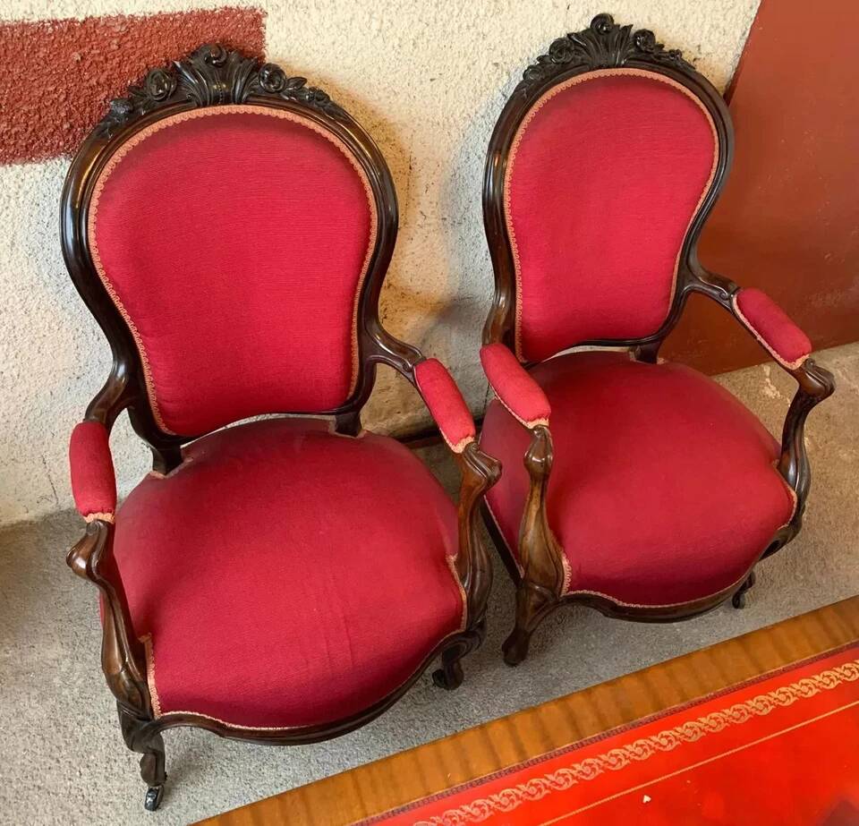 Paire de fauteuils époque Louis Philippe en palissandre vers 1830